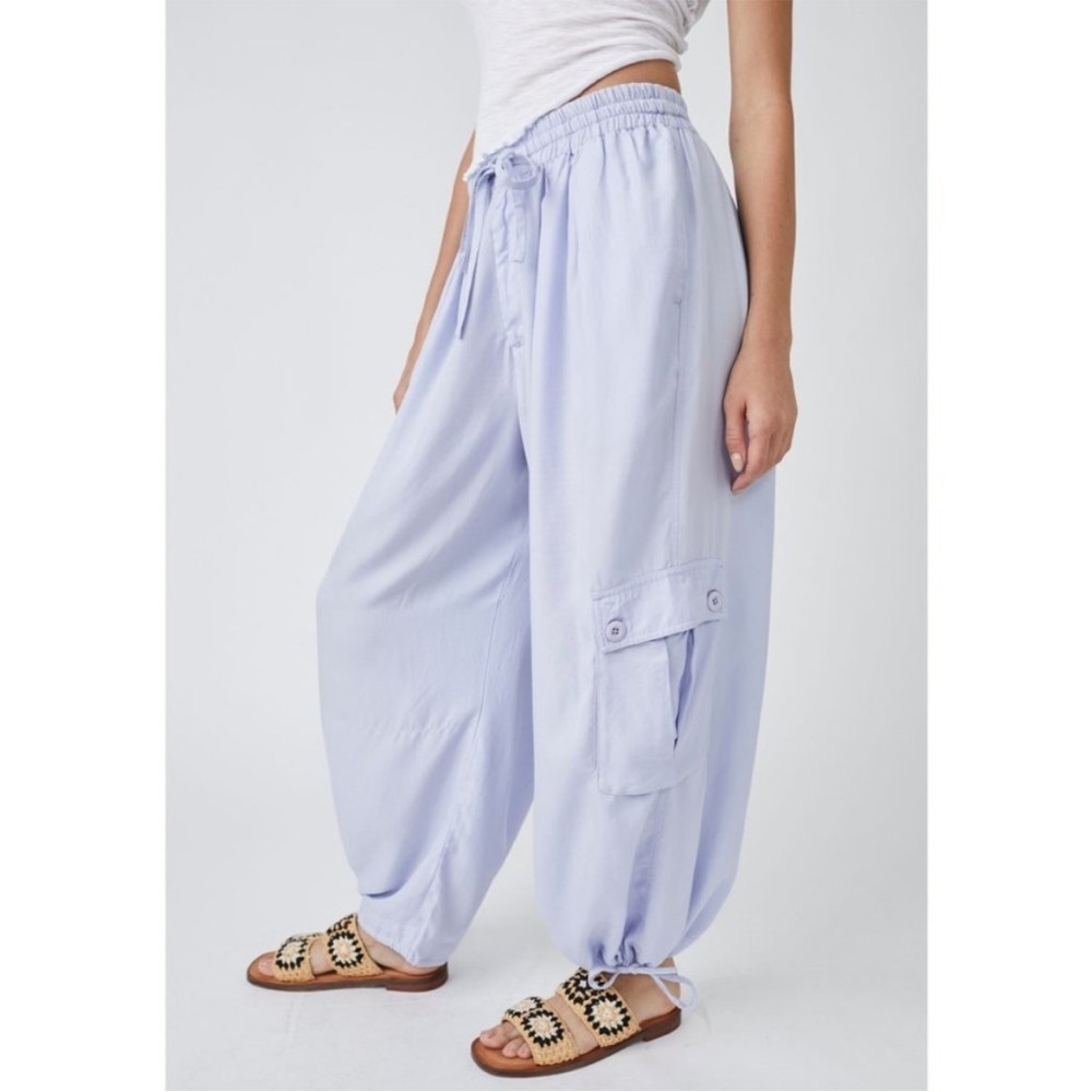 Free People Palash Solid Cargo Pants / Periwinkle Oversized Very Rare View 4
